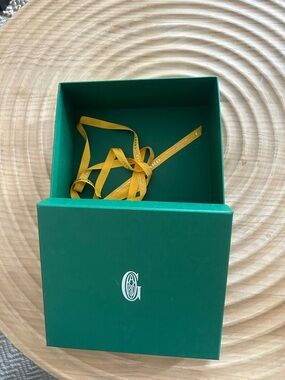 Goyard Green Storage Box with Yellow Ribbon